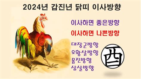 2024년 갑진년 닭띠 이사방향이사하면 좋은방향이사하면 나쁜방향 Youtube