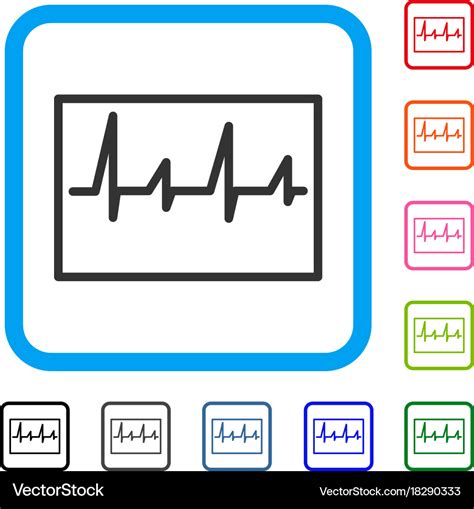 Cardiogram Framed Icon Royalty Free Vector Image