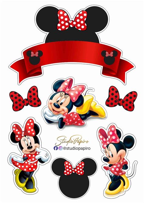 Topo De Bolo Minnie Vermelha Para Imprimir Bolo Minnie Vermelha