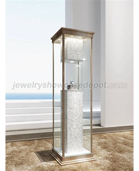 Pedestal Jewelry Display Case Jewellery Glass Display Cabinets