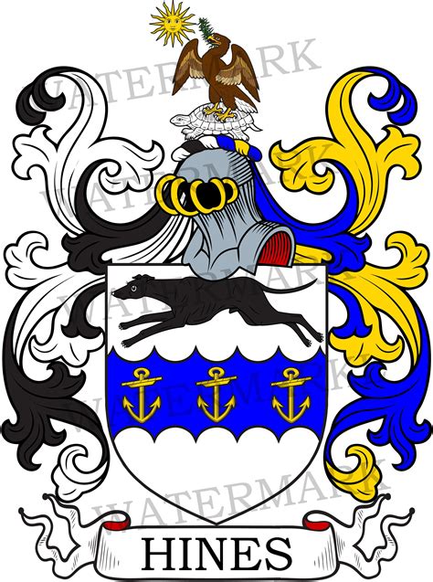 Hines Family Crest Digital Download Hines Coat of Arms JPG File ...