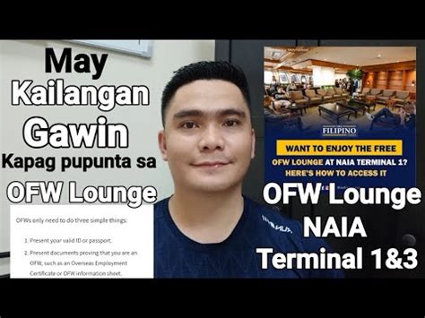 May Kailangan Gawin At Ipakita Kapag Pupunta Sa Ofw Lounge Ofw Lounge