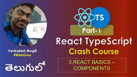 React Typescript Crash Course Part Lecture Components In Telugu