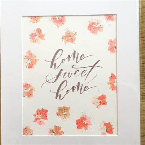 Home Sweet Home Left Handed Brush Lettering Calligraphy Hand