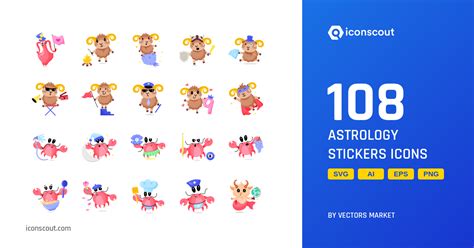 Astrology Stickers Icon Pack - 108 Sticker Miscellaneous Icons | SVG ...