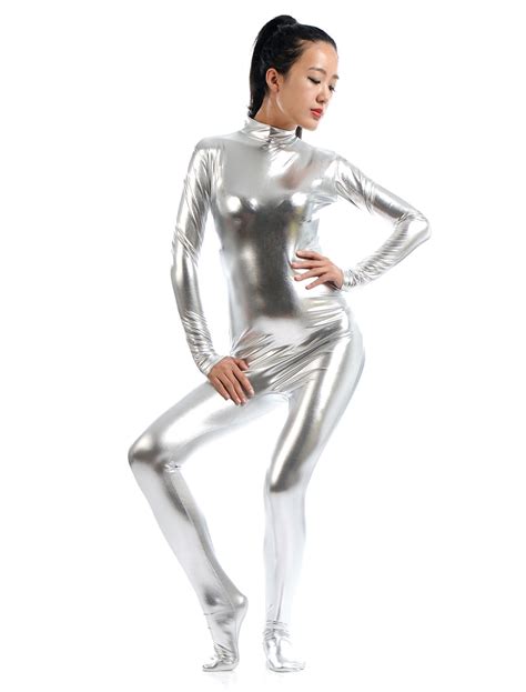 Cappotto Metallico Lucido Di Halloween Zentai Dell Abito Di Halloween