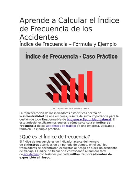 Aprende a Calcular el Índice de Frecuencia de los Accidentes Aprende