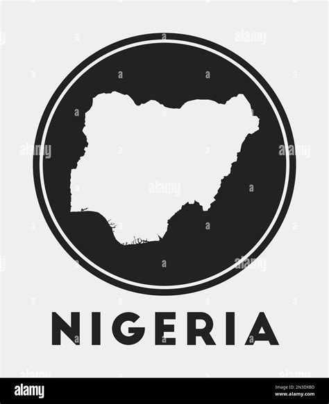 Nigeria Icon Round Logo With Country Map And Title Stylish Nigeria