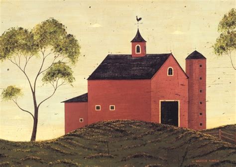 Warren Kimble Barn Painting American Folk Art Red Barn Painting