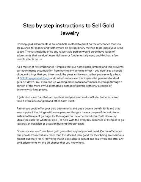 Ppt Step By Step Instructions To Sell Gold Jewelry Powerpoint