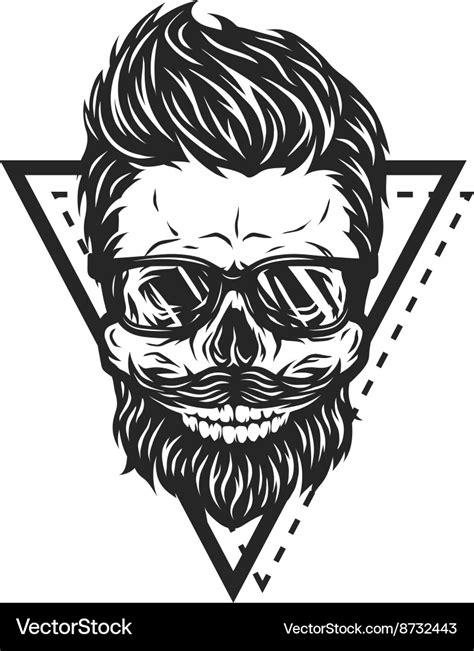 Skull Hipster Glasses Royalty Free Vector Image