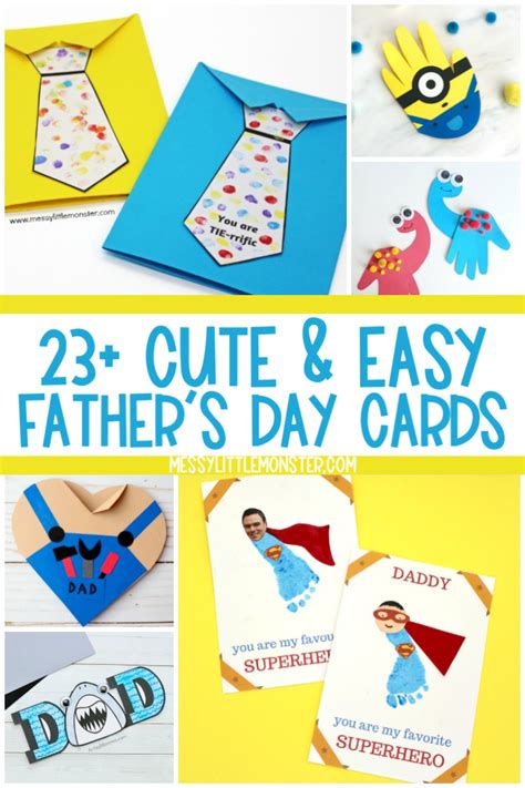 Cute Father's Day Cards for Kids to Make - Messy Little Monster