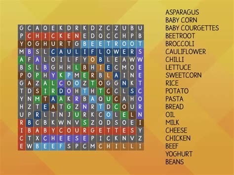 Foods From The Eatwell Guide Wordsearch