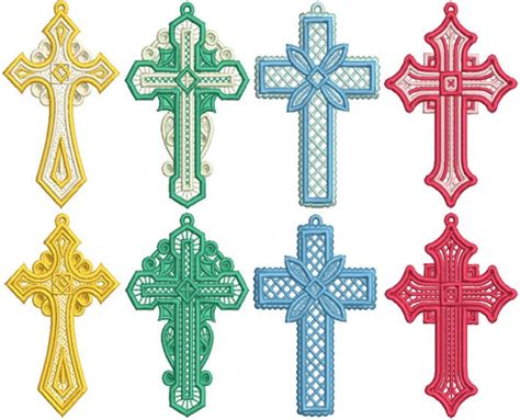 Free Standing Lace Crosses 2 Free Standing Lace Machine Embroidery