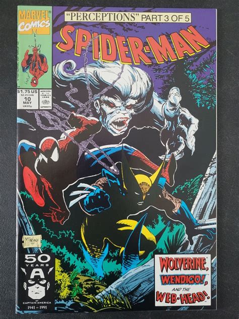 SPIDER MAN 10 1991 MARVEL COMICS WOLVERINE WENDIGO TODD McFARLANE