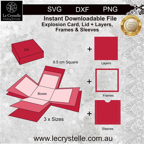 Explosion Box SVG Cut File Exploding Card Template Svg Etsy