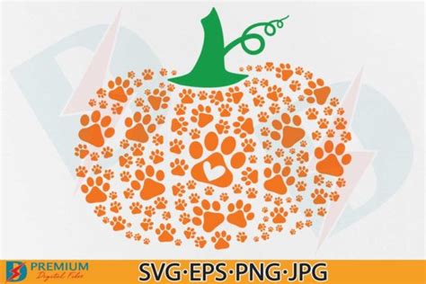 Pumpkin Svg Pumpkin Paw Print Fall Svg Graphic By Premium Digital