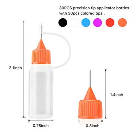 Pcs Ml Needles Precision Tip Applicator Translucent Glue Bottles