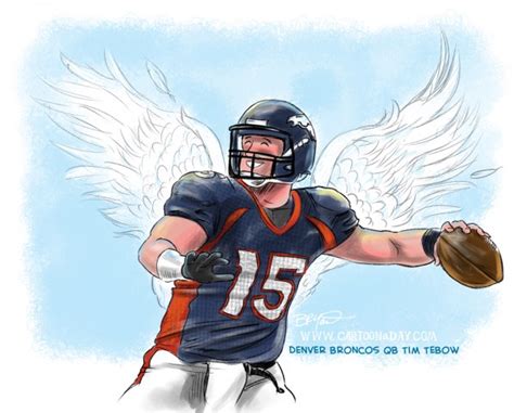 Tim Tebow Cartoon 3:16- Tebow Angelic Stats Cartoon