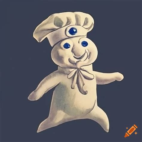 Historical Painting Portrait Of The Pillsbury Doughboy In The Style Of