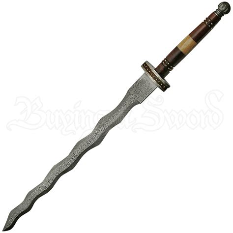 Flamberge Damascus Sword Zs Dm 5011 By Medieval Swords Functional