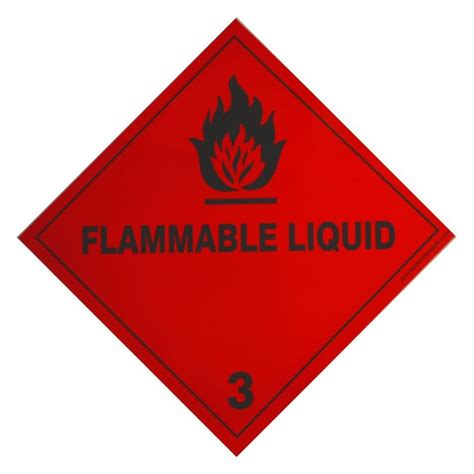 3 FLAMMABLE LIQUID Hazard Placard Self Adhesive 300x300mm