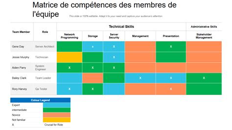 Modèles de matrice de compétences indispensables avec exemples et exemples