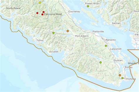 Wildfire Burns Near Great Central Lake In Port Alberni North Island