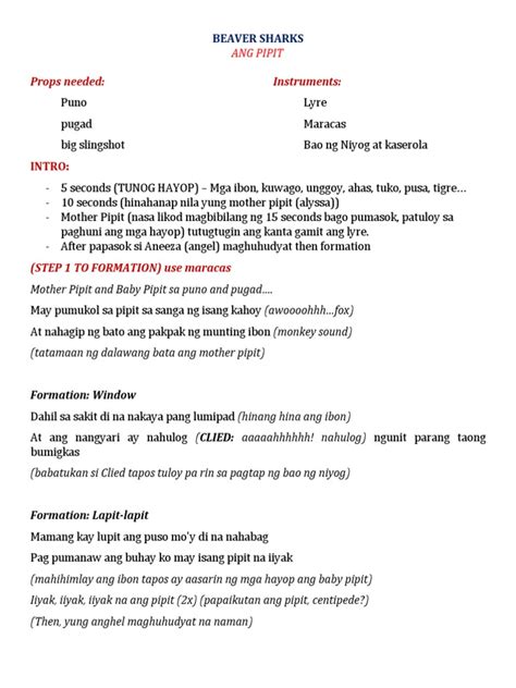 Ang Pipit Concept Pdf