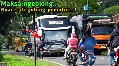 Hampir Di Gulung Pemotor Bus Budiman Maksa Ngeblong Di Tanjakan Ekstrim