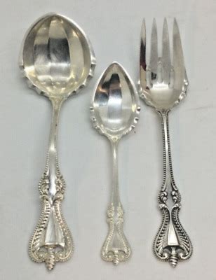 Towle Old Colonial Sterling Silver Serving Fork Gravy Ladle And