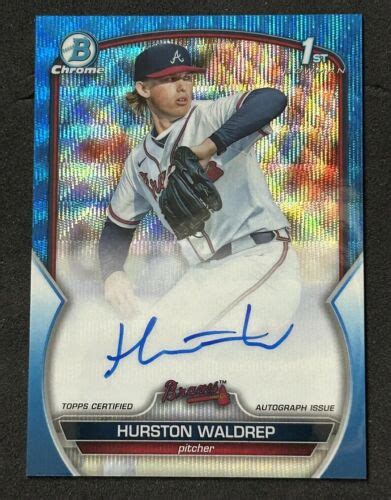 2023 Bowman Draft Chrome Hurston Waldrep Blue Wave Refractor Auto 40