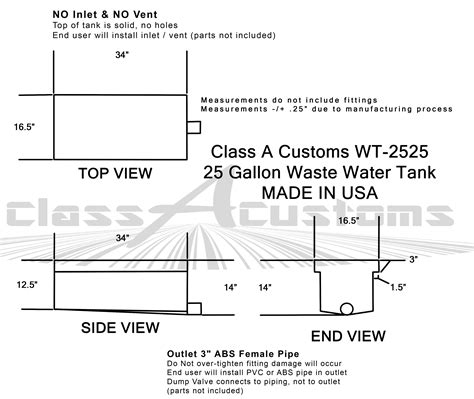 25 Gallon Black Water Waste Holding Tanks MADE IN USA by Class A ...