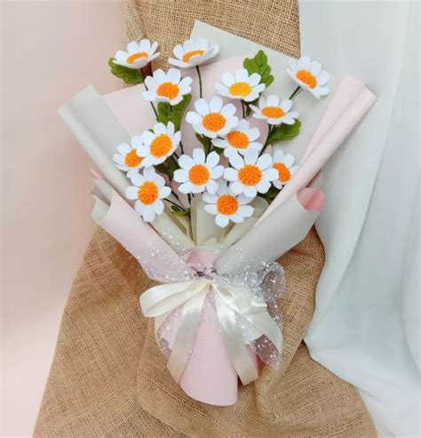 Buket Bunga Daisy Dari Kain Flanel Teman Kreasi