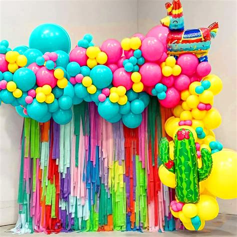 Amazon.com: 128pcs Mexican Fiesta Cactus Party Decorations Balloon Arch ...