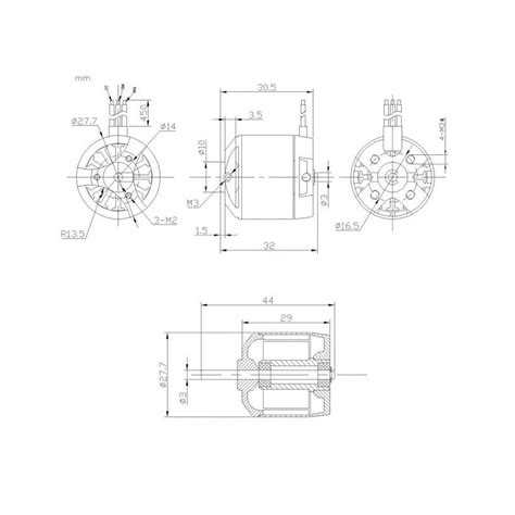 Moteur électrique radiocommandé Moteur DM2215 Kv950 Scientific MHD