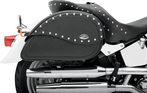 Saddlemen Black Desperado Leather Studded Motorcycle Saddlebags Harley