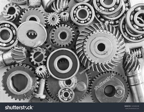 Machine Gear Metal Cogwheels Nuts Bolts Stock Photo