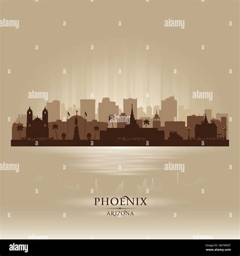 Phoenix Arizona City Skyline Vector Silhouette Illustration Stock