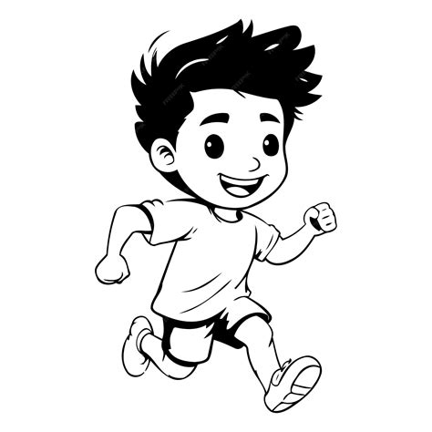 Premium Vector Cartoon Boy Running Vector Illustration Of A Little