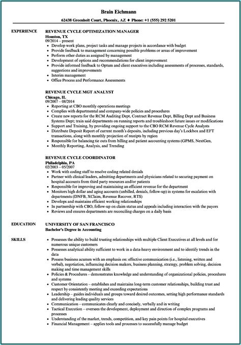 Healthcare Revenue Cycle Management Resume Samples Resume Resume