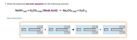 Solved 1 Write The Balanced Net Ionic Equation For The