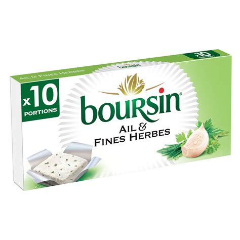 BOURSIN Fromage à tartiner à l ail et aux fines herbes 10 portions