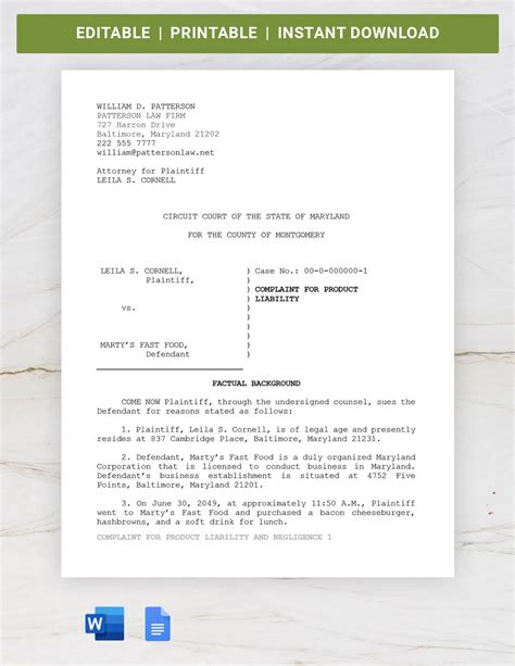 Free Pleading Paper Templates Editable And Printable