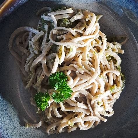 Buchweizen Dinkel Pasta Mit Pesto Aus Petersilie Und Waln Ssen