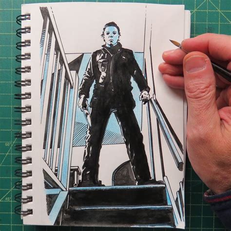 Michael Myers Pen And Ink Sketch