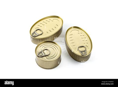 Canned Food In Metal Can Isolated On White Background Stock Photo Alamy