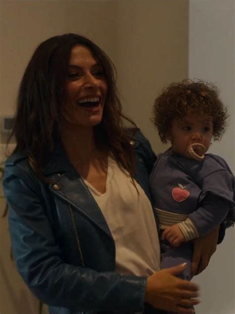 Sex Life Sarah Shahi Blue Leather Jacket Hit Jacket