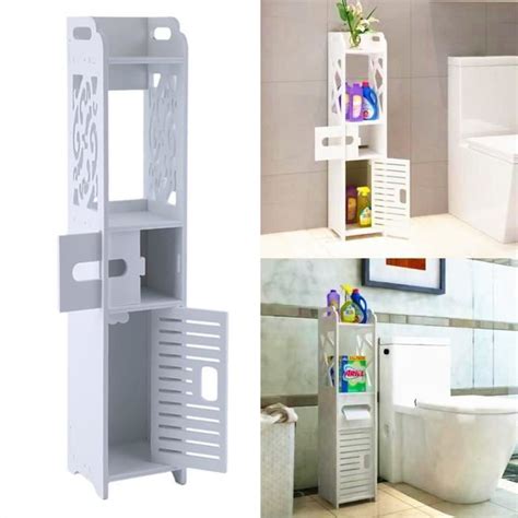 Leshp Meuble Armoire Salle De Bain 16X16X68cm BLANC Cdiscount Maison