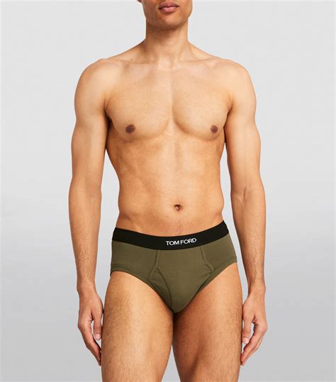 Mens Tom Ford Brown Cotton Stretch Logo Briefs Harrods {countrycode}